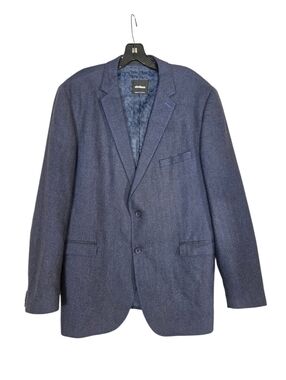 Strellson herringbone print  wool Men's Navy Blue Two-Button elbow patch Blazer